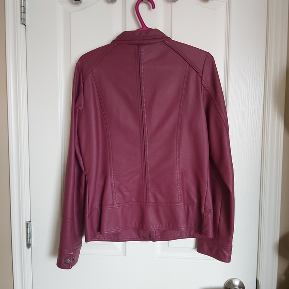 2/$25 Rickis Burgundy Leather Jacket - Picture 2 of 2